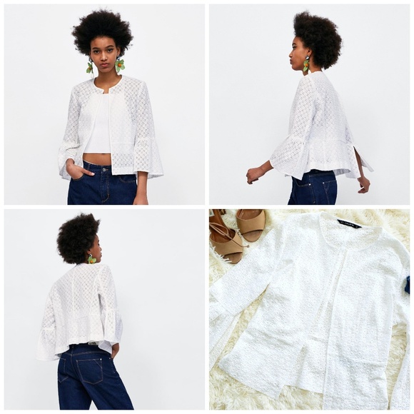 Zara Jackets & Blazers - 》HP《Zara | Short Jacket Ruffle Sleeves